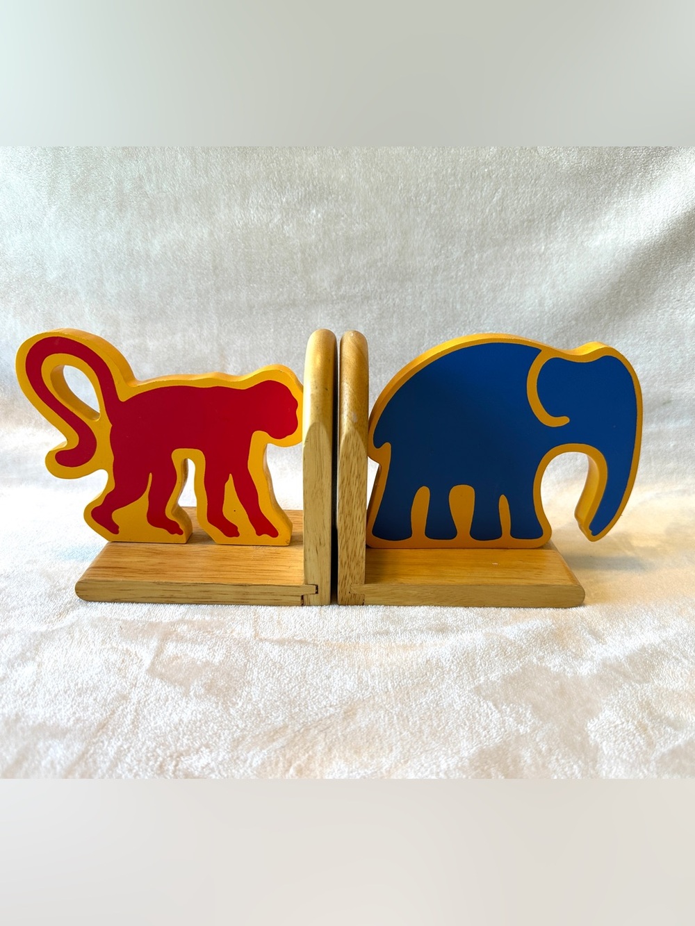 Crate and Barrel Bookends Monkey and Elephant Cutouts